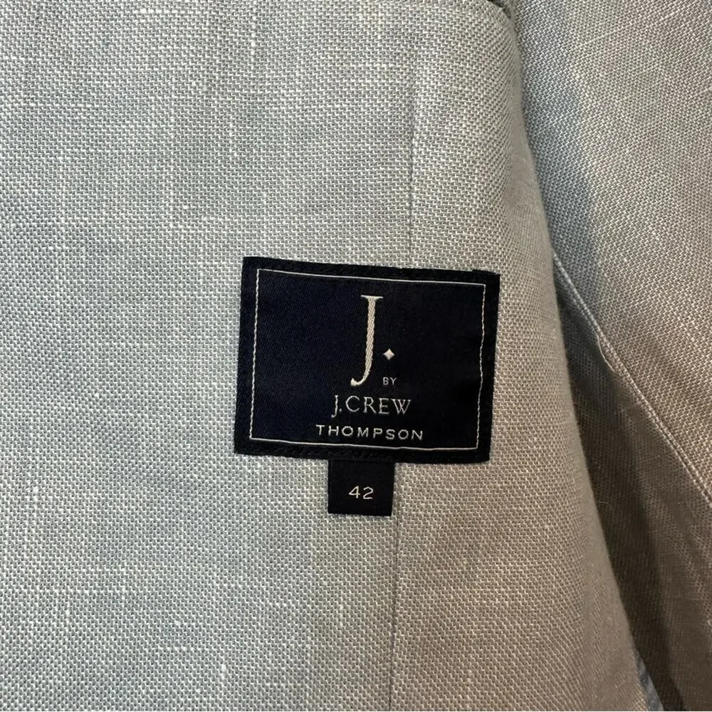 J. by J. Crew Thompson Linen Blazer Light Blue Sport Coat Jacket 42